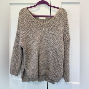 Elegant Taupe V-Neck Sweater